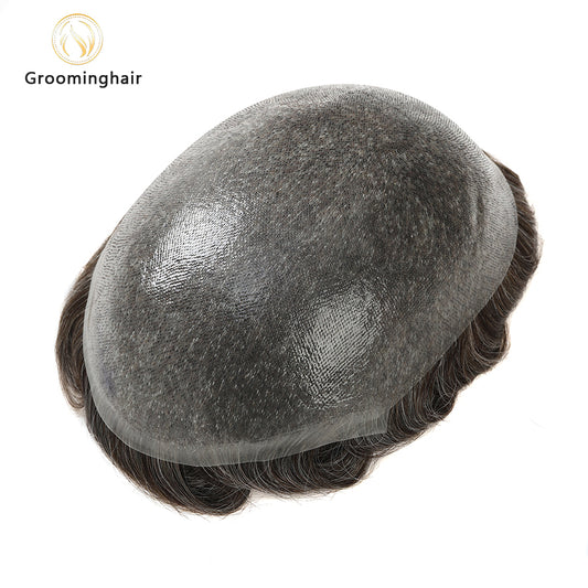 UTK |0.06mm-0.08mm Of THIN SKIN DOUBLE KNOTS MEN TOUPEE SYSTEM