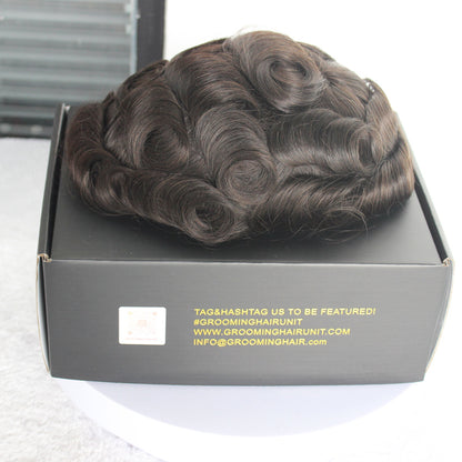 MSK| Popular 0.06MM SKIN HAIR SYSTEM WITH DOUBLE KNOTS FOR MEN