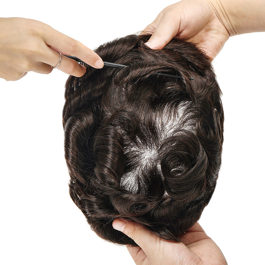 MSSV | Sistema de cabello invisible de 0.02 mm de grosor con bucle en V para hombres