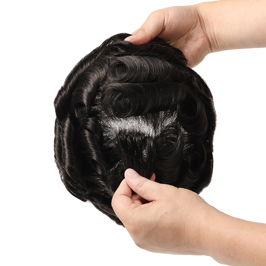 UTK | SISTEMA DE CABELO DE PELE FINA COM NÓS DUPLOS 0,04 MM INVISÍVEL NATURAL EM V