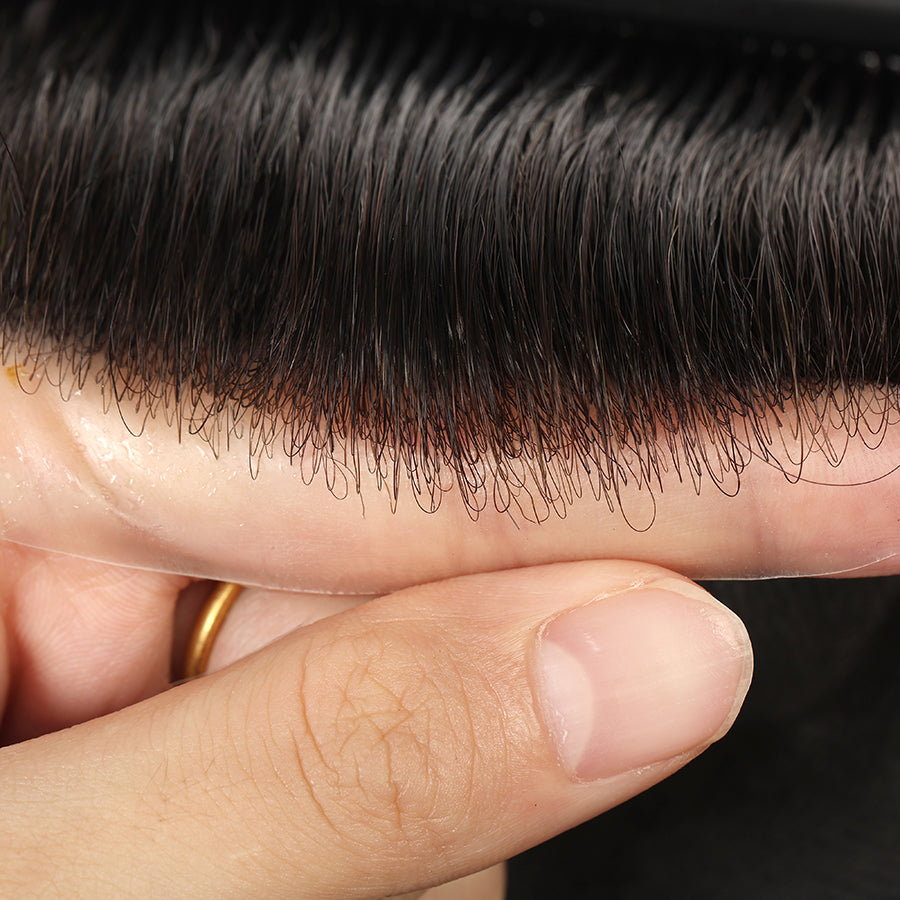 UTS | SISTEMA DE CABELO V LOOP DE PELE FINA 0,04 MM LINHA DO CABELO NATURAL INVISÍVEL PARA HOMENS