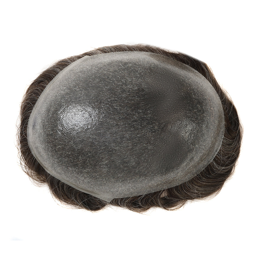 UTK | Sistema de peluquín para hombre con doble nudo para piel fina de 0,06 mm a 0,08 mm