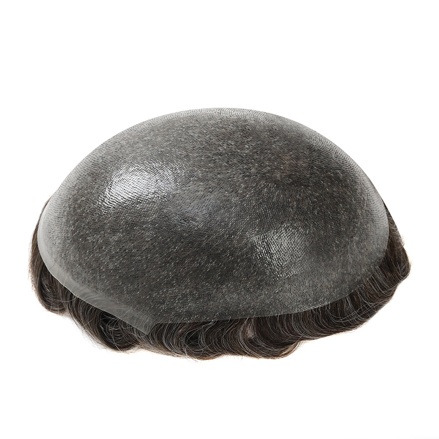 UTK | Sistema de peluquín para hombre con doble nudo para piel fina de 0,06 mm a 0,08 mm