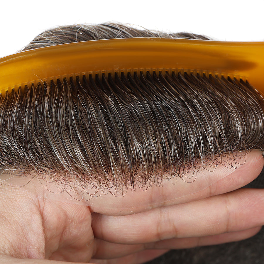 UTK | Sistema de peluquín para hombre con doble nudo para piel fina de 0,06 mm a 0,08 mm