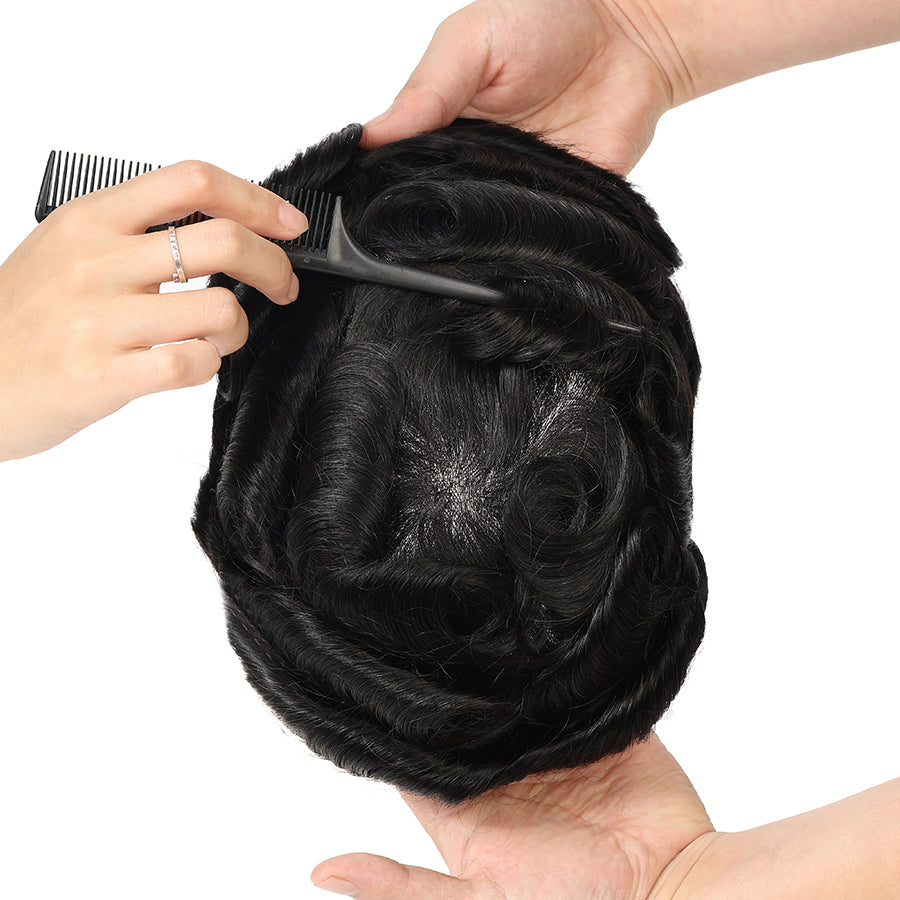 MPK| 0.08MM SKIN HAIR SYSTEM WITH DOUBLE KNOTS POLY HAIR REPLACEMENT