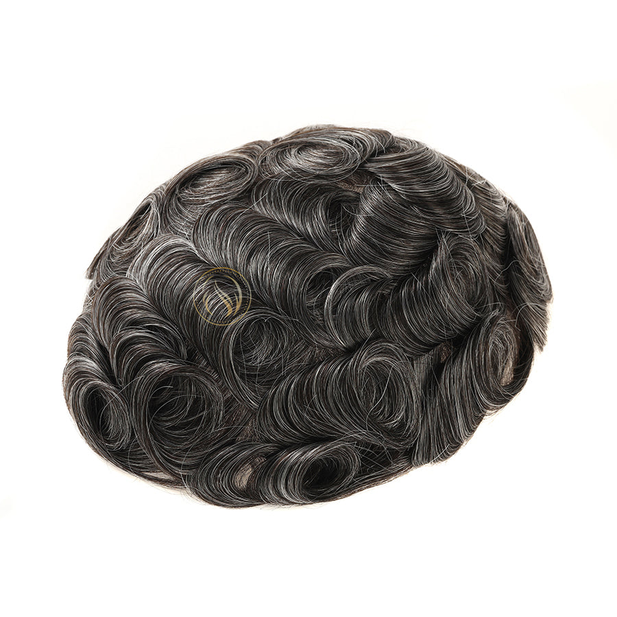 UTK | Sistema de peluquín para hombre con doble nudo para piel fina de 0,06 mm a 0,08 mm