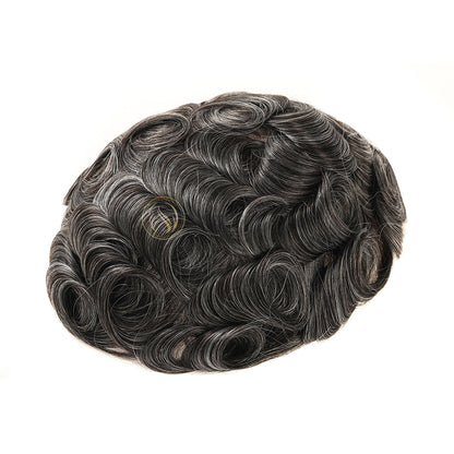 UTK | Sistema de peluquín para hombre con doble nudo para piel fina de 0,06 mm a 0,08 mm