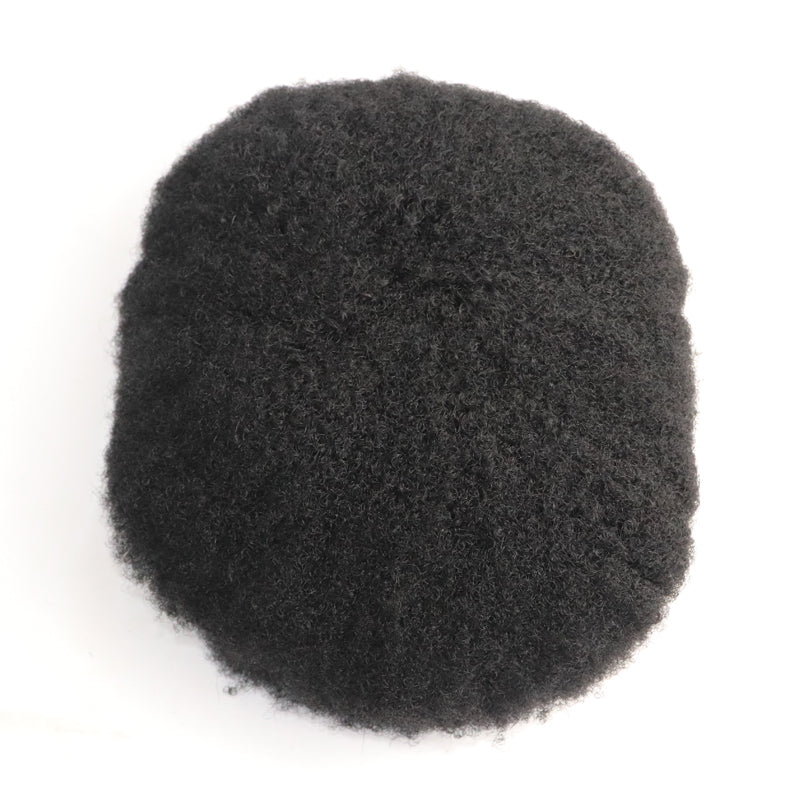 Unidades de ondulação masculina de renda completa de 4 mm para substituição de cabelo africano