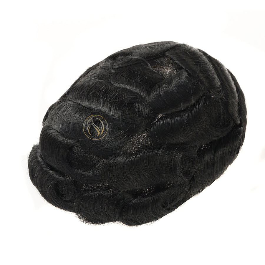 RENDA SUÍÇA AUSTRÁLIA NO CENTRO COM UM SISTEMA DE CABELO DE PERÍMETRO DE POLI MAIS AMPLO ATACADO