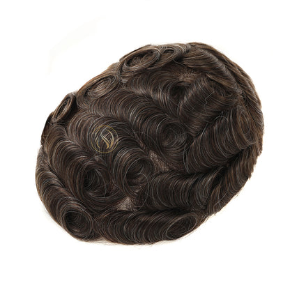 UTK | Sistema de peluquín para hombre con doble nudo para piel fina de 0,06 mm a 0,08 mm