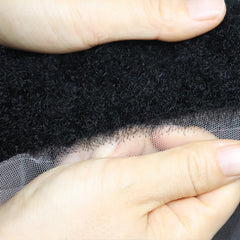 Unidades de ondulação masculina de renda completa de 4 mm para substituição de cabelo africano