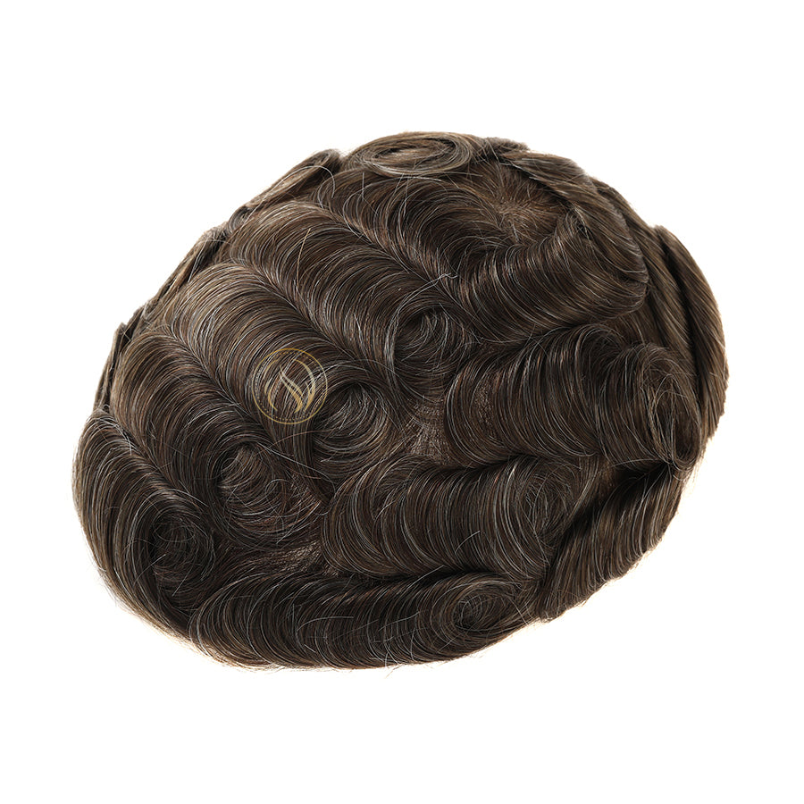 UTS | SISTEMA DE CABELO V LOOP DE PELE FINA 0,04 MM LINHA DO CABELO NATURAL INVISÍVEL PARA HOMENS