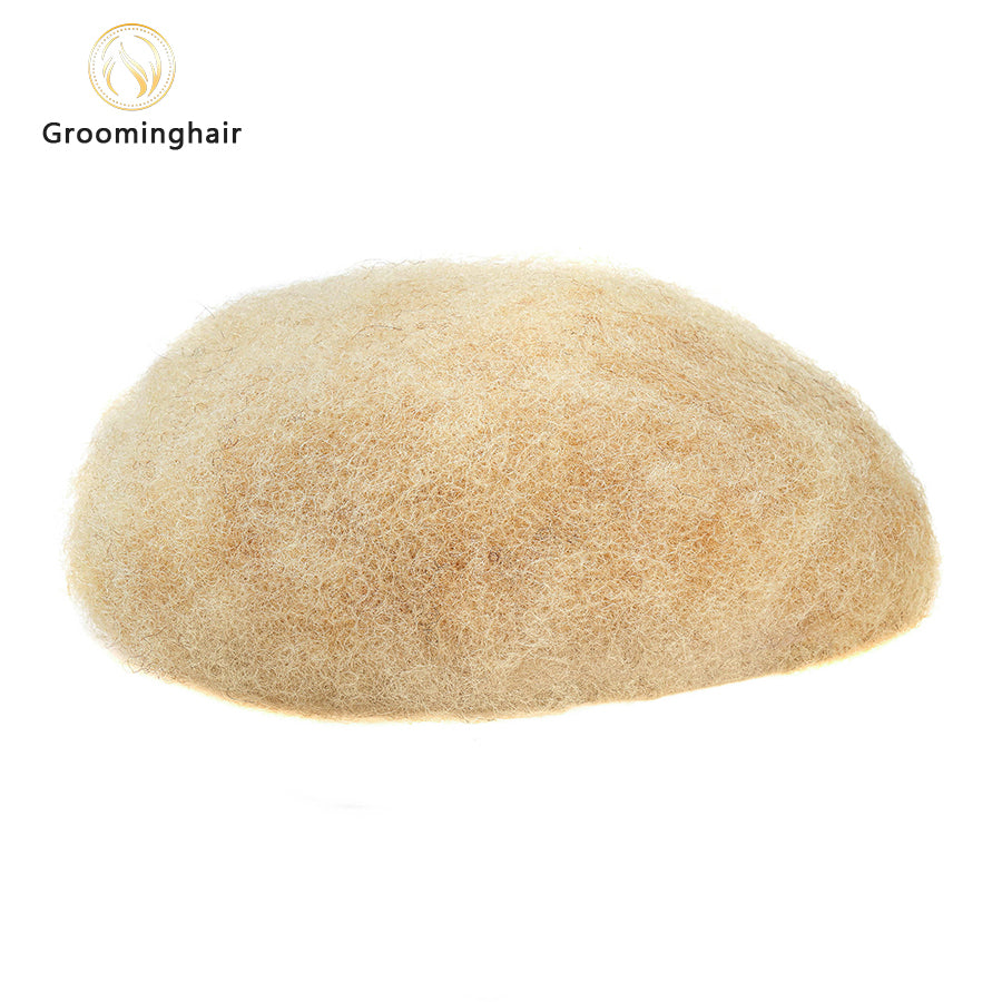 FULL LACE 4MM AFRO #613 BLACK MEN TOUPEE AFRO HAIR SYSTEM