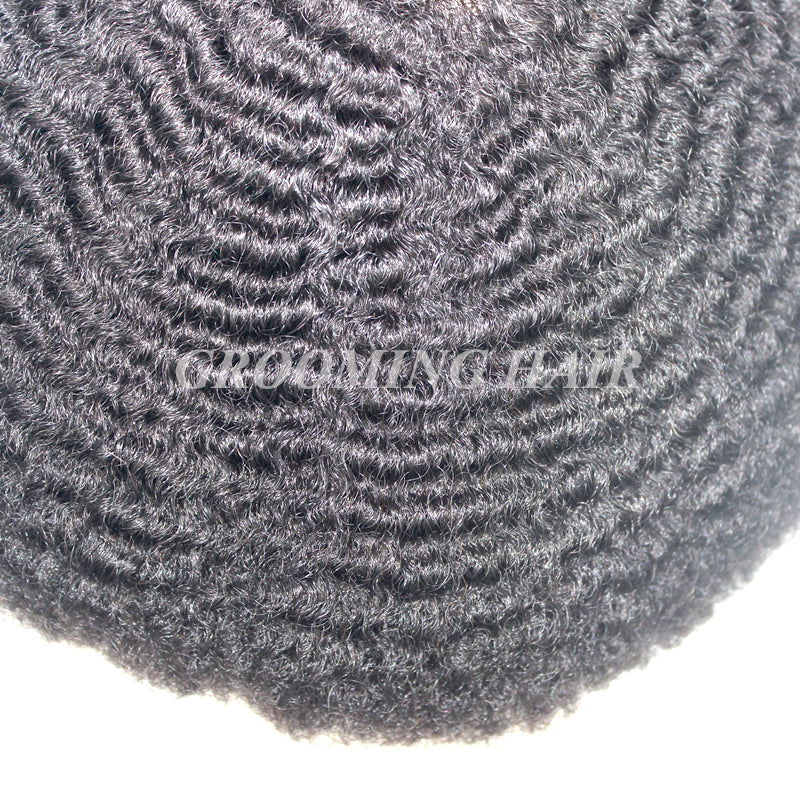 FULL LACE MAN WEAVE UNIT HAIR REPLACEMENT 6MM WAVE BLACK