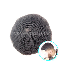 FULL LACE MAN WEAVE UNIT HAIR REPLACEMENT 6MM WAVE BLACK