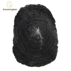 Substituição capilar 100% para homens, ondulados, para unidade de cabelo africano, renda completa, 10 mm de onda