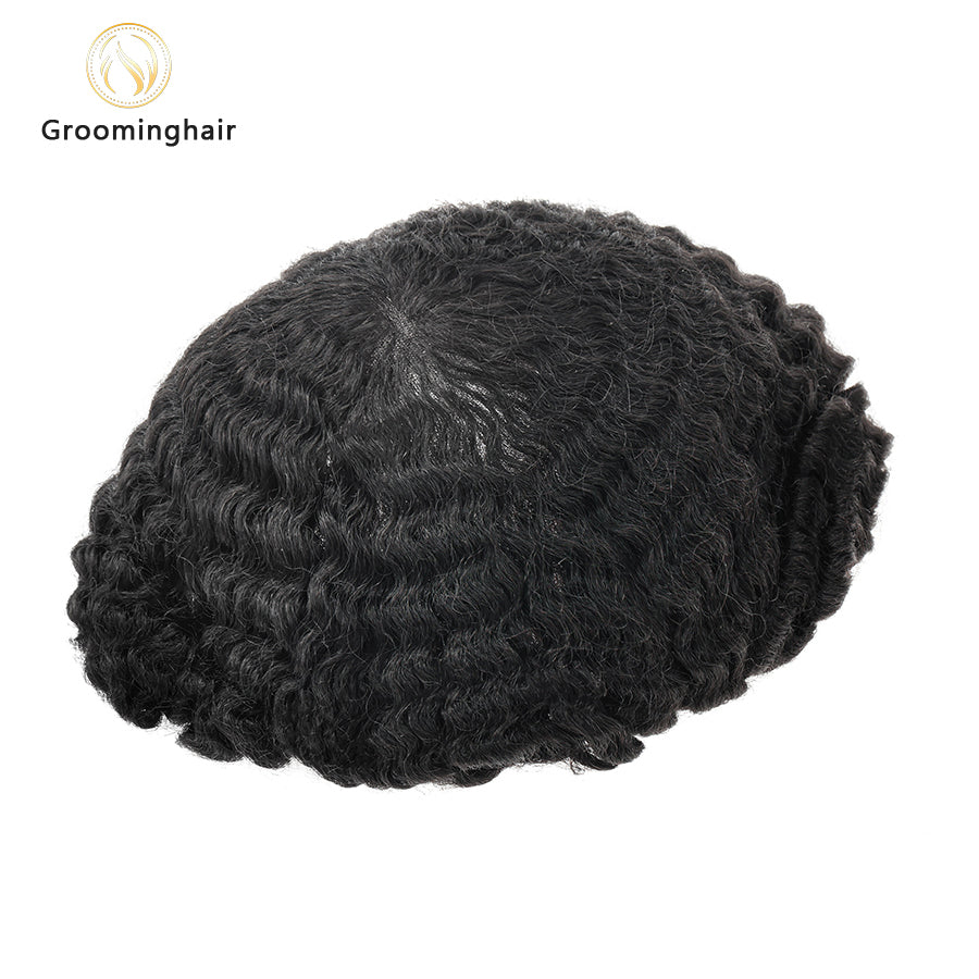 FULL LACE 12MM WAVY MAN WAVE UNIT HAIR REPLACEMENT