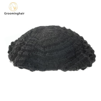 FULL LACE 12MM WAVY MAN WAVE UNIT HAIR REPLACEMENT