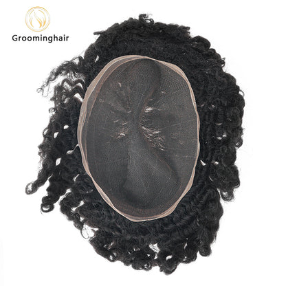 FULL LACE 12MM WAVY MAN WAVE UNIT HAIR REPLACEMENT