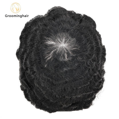 Unidade de substituição de cabelo Man Wave 15mm Base de renda completa