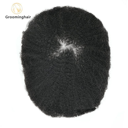 FULL LACE MAN WAVE UNIT HAIR REPLACEMENT FOR AMERICAN HAIR 2MM WAVE