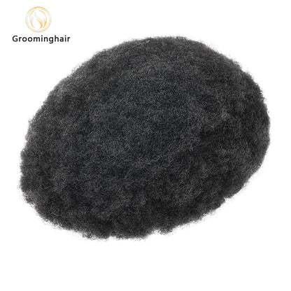 FULL LACE 4MM AFRO CURLY MAN HAIR REPLACEMENT UNIT