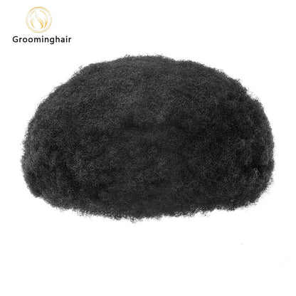 FULL LACE 4MM AFRO CURLY MAN HAIR REPLACEMENT UNIT