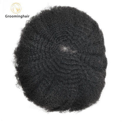 FULL LACE MAN WAVE UNIT HAIR REPLACEMENT 6MM WAVE BLACK