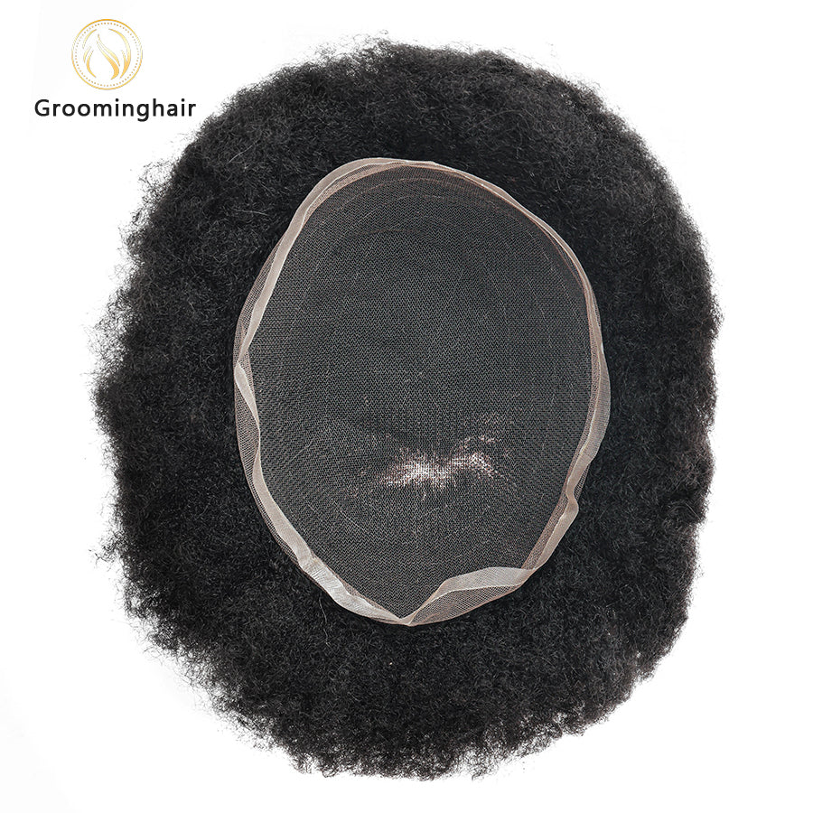 FULL LACE MAN WAVE UNIT HAIR REPLACEMENT 6MM WAVE BLACK