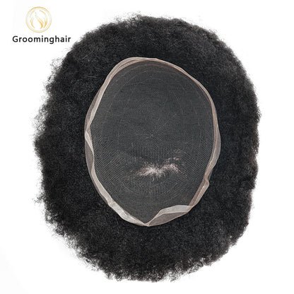 FULL LACE MAN WAVE UNIT HAIR REPLACEMENT 6MM WAVE BLACK