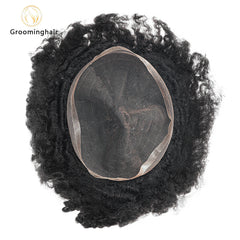 REAL FULL LACE 8MM DEEP WAVE MAN HAIR REPLACEMENT UNIT WEAVE