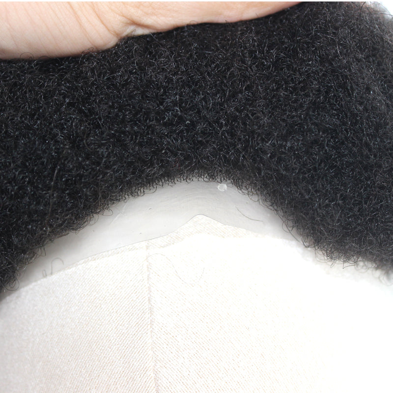 THIN SKIN POLY 4MM AFRO CURLY MAN HAIR UNIT HUMAN HAIR