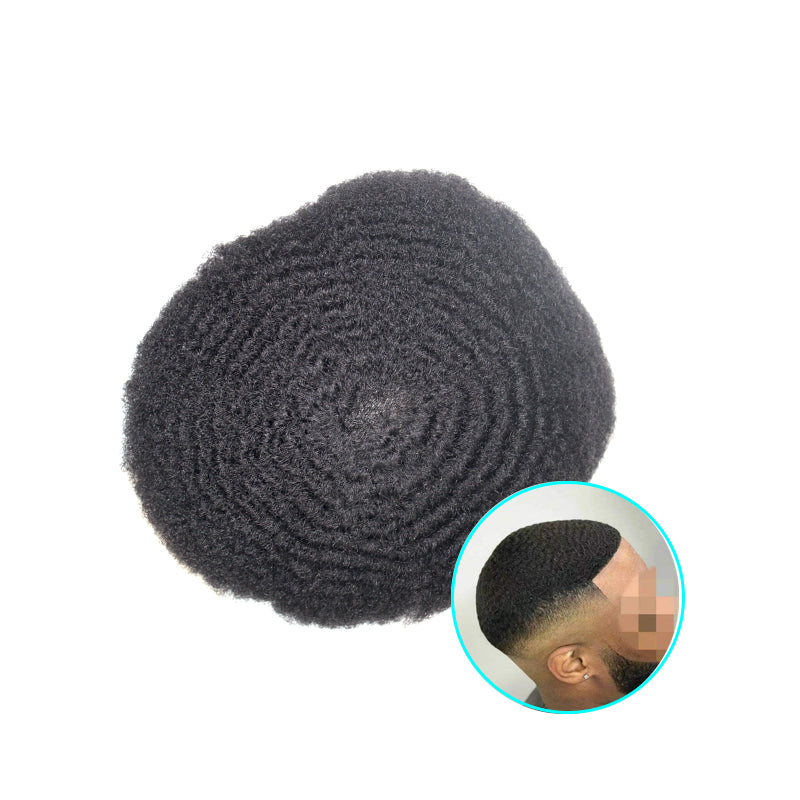 THIN SKIN POLY BASE HAIR REPLACEMENT MAN WEAVE UNIT 6MM WAVE