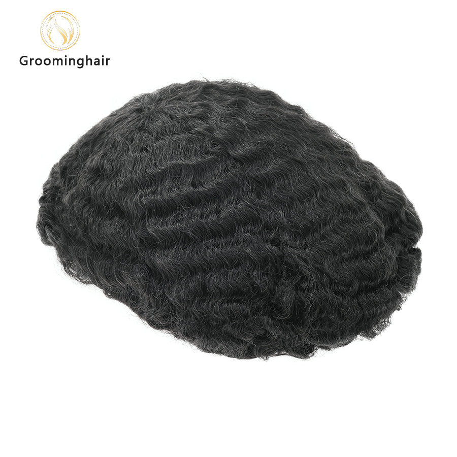 UNIDADE DE CABELO MASCULINO DE PELE FINA POLI 10MM ONDA