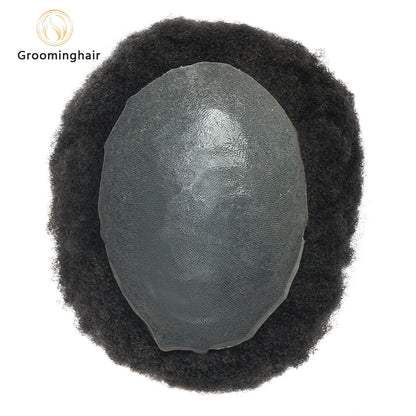 4MM AFRO FULL SKIN POLY MAN HAIR REPLACEMENT FOR AFRICAN HAIR