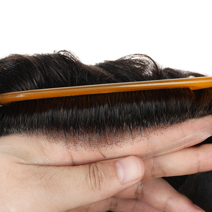 Sistema capilar Q6 Swiss Lace con nudos decolorados en laterales y parte posterior de poliéster