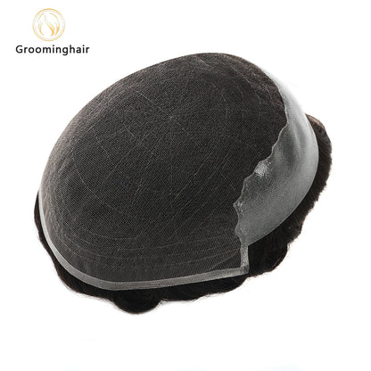 Sistema capilar Q6 Swiss Lace con nudos decolorados en laterales y parte posterior de poliéster