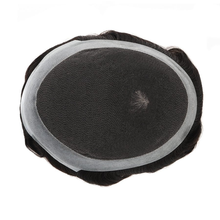 RENDA SUÍÇA AUSTRÁLIA NO CENTRO COM UM SISTEMA DE CABELO DE PERÍMETRO DE POLI MAIS AMPLO ATACADO