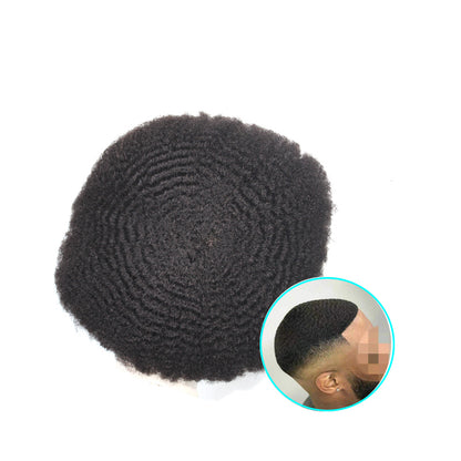 FULL LACE MAN WAVE UNITS 4MM HAIR REPLACEMENT FOR AFRICAN HAIR