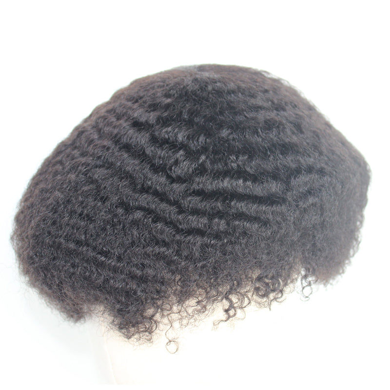 REAL FULL LACE 8MM DEEP WAVE MAN HAIR REPLACEMENT UNIT WEAVE