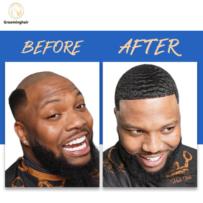 FULL LACE MAN WAVE UNIT HAIR REPLACEMENT 6MM WAVE BLACK