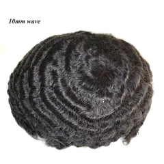 100% HAIR REPLACEMENT MAN WEAVE FOR AFRICAN HAIR UNIT FULL LACE 10MM WAVE