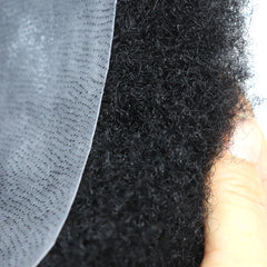 THIN SKIN POLY 4MM AFRO CURLY MAN HAIR UNIT HUMAN HAIR